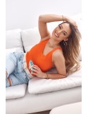 Fitted ribbed top with straps, orange MP32859 - Online store - Boutique